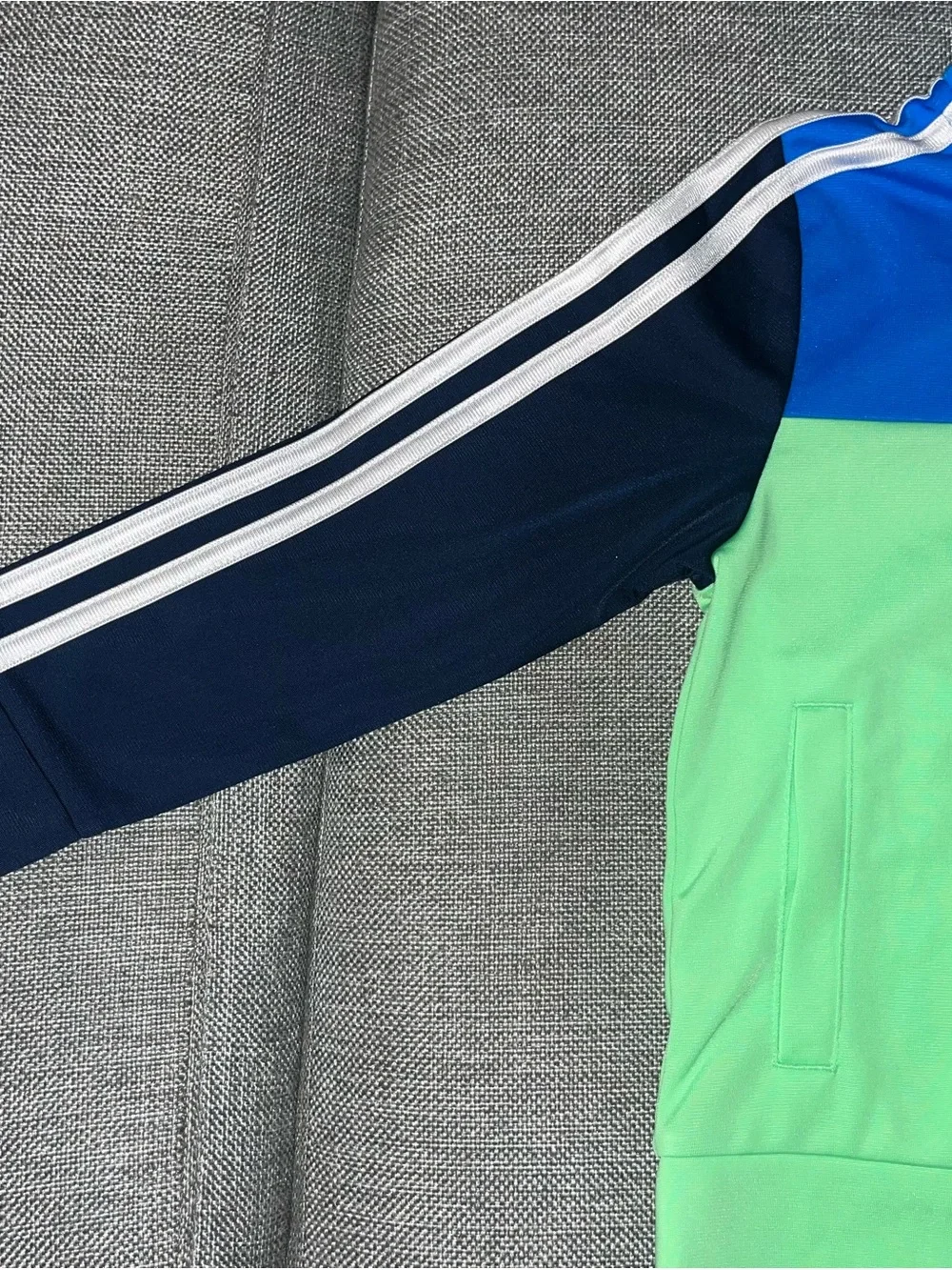 adidas Neon Green, Royal Blue & Navy Colorblock Track Jacket